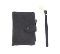 Portefeuille court pour femme avec imprimé floral en cuir synthétique triple pli pour cadeau d'anniversaire, de Noël, noir, 13.5*9.5*3.5cm