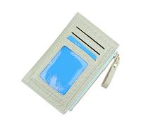 Portefeuille court pour femme - Couleur unie - Fermeture éclair - Plusieurs emplacements pour cartes - Pochette portefeuille pour S9 Edge, Vert, Taille unique
