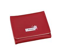 Portefeuille court pour femme - Grande capacité - Imprimé fleurs - Plusieurs emplacements pour cartes - Portefeuille de shérif du comté (rouge, taille unique)