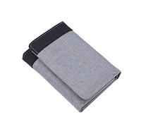 Portefeuille court pour homme et femme en toile avec plusieurs emplacements pour cartes - Pochette en cuir pour homme - Gris - Taille unique