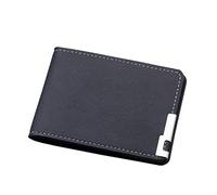 Portefeuille court tendance de couleur unie avec emplacements pour cartes de permis de conduire, pochette de trente et un portefeuilles pour homme (noir, taille unique)