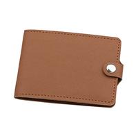 Portefeuille court tendance pour carte d'identité avec moraillon de couleur unie et fentes pour cartes de permis de conduire, pochette pour femme léopard, marron, A