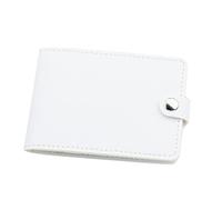 Portefeuille court tendance pour carte d'identité - Couleur unie - Avec moraillon - Emplacements pour cartes de permis de conduire - Pochette pour taxi, blanc, A