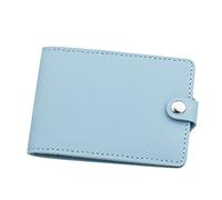 Portefeuille court tendance pour carte d'identité - Couleur unie - Avec moraillon - Emplacements pour cartes de permis de conduire - Pochette pour taxi, bleu, A