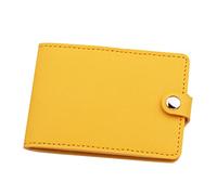 Portefeuille court tendance pour carte d'identité - Couleur unie - Avec moraillon - Emplacements pour cartes de permis de conduire - Pochette pour taxi, jaune, A