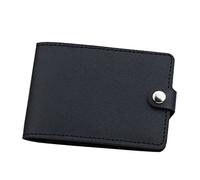 Portefeuille court tendance pour carte d'identité - Couleur unie - Avec moraillon - Emplacements pour cartes de permis de conduire - Pochette pour téléphone - À coller, Noir , A