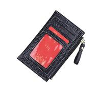 Portefeuille court tendance pour femme - Couleur unie - Fermeture éclair - Plusieurs emplacements pour cartes - Pochette pour passeport - Pour 2 passeports, Noir , Taille unique