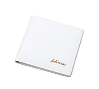 Portefeuille court tendance pour homme - Couleur unie - Plusieurs emplacements pour cartes - Pochette pour femme - Petit format, blanc, Taille unique