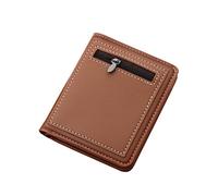Portefeuille court tendance pour homme de couleur unie avec plusieurs emplacements pour cartes, café, Taille unique
