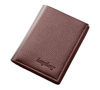 Portefeuille court vertical pour homme - Portefeuille fin - Petit sac à main - Café - Taille unique