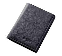 Portefeuille court vertical pour homme - Portefeuille fin pour homme - Petit sac à main (noir, taille unique)
