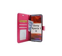 Portefeuille Crazy Horse compatible avec Sony Xperia 1 II (XQ-AT51) Rose vif