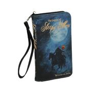 Portefeuille creux The Legend of Sleepy noir - Porte-carte d'identité effrayant, fermeture à pression, pochette à monnaie zippée, 4 emplacements pour cartes et poches à billets - Cadeau parfait pour