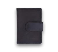 Portefeuille Cuir Bleu, Portefeuille en Cuir de Buffle avec Fermeture à Bouton-pression, Convient pour 20 Cartes, Porte-Cartes RFID Portefeuille, Unisexe, Parfait pour Protéger De L'argent, navy color