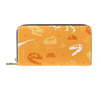 Portefeuille Cuir Cuir Zip Long Purse Dinosaur Fossil Orange