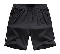 Portefeuille Cuir Noir Shorts d'été pour Hommes en Coton de Jogging décontractés Shorts de Sport Vintage pour Hommes France Homme (Black, XXXXXXL)