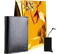 Portefeuille cuir noir TK242 + CADEAU / Noël, une Fête, un Anniversaire Noir G