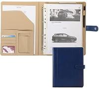 Portefeuille D’Affaires A4 Format Padfolio Classeur De Documents Multifonctionnel Bloc-Notes en Cuir De Luxe Dossier De Conférence Professionnel Organisateur Person, Blue, No Calculator
