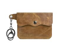 Portefeuille d'affaires élégant en polyuréthane avec porte-clés pour protéger les pièces de monnaie, poche de monnaie et emplacements pour cartes, marron