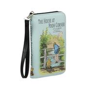 Portefeuille d'angle House at Pooh avec dragonne - Porte-carte d'identité, fermeture à pression, pochette pour pièces de monnaie à fermeture éclair, 4 emplacements pour cartes et poches à billets -