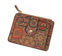 Portefeuille de carte de crédit, porte-carte de crédit pour femme | Portefeuille Femme Floral Vintage Porte-Carte de Crédit,Petit portefeuille, porte-cartes fin marron pour cartes d'identité, petits o