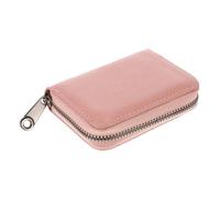 Portefeuille de Cartes Anti-démagnétisation en Pu, Grand Format Rose | Pochette Zippée à Compartiments Multiples, Style Simple, Facile à Nettoyer, Résistante aux Rayures, Rangement Cartes