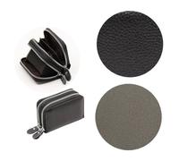 Portefeuille de Crédit Rfid à Double Fermeture Éclair, Cuir de Vache Noir | 10 Emplacements, 1 Poche à Pièces, Doublure Polyester, Design Accordéon, Format Compact Couleur Aléatoire