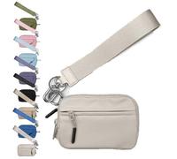 Portefeuille de deuxième génération, Portefeuille pour Femmes, Adieu Portefeuille encombrant, Beaucoup d'espace de Stockage, Porte - clés en Nylon étanche pour Femmes (Beige)