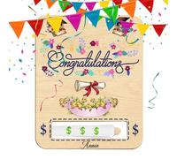 Portefeuille de félicitations | Pince cadeau en bois pour diplômé 2024, décoration de fête pour camarades de classe, amis, famille, colocataires