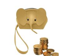 Portefeuille de la taille d'une paume, portefeuille de rangement pour cartes, portefeuille zippé, petit porte-monnaie, portefeuille en cuir PU, portefeuille éléphant, petit porte-monnaie, po
