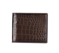 Portefeuille de luxe en cuir véritable crocodile pour hommes en peau d'alligator portefeuille à deux volets pour hommes, Ventre marron, Portefeuille en cuir de crocodile naturel