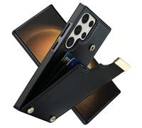 Portefeuille de luxe véritable et alliage, étui de téléphone compatible avec Samsung Galaxy avec fentes pour cartes et support. Professionnel pour les affaires Galaxy Note10,Galaxy A70,Galaxy S20,Gala