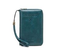 Portefeuille de passeport bloquant les RFID, couverture de passeport | Cuir PU, porte-documents de voyage, avec fermeture éclair et dragonne, for billets d'avion(Light Blue)