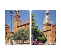 Portefeuille de passeport de voyage en polyuréthane avec broderie fraise, étui fin pour cartes pour femmes et hommes, étui en cuir pour voyage, essentiels de voyage, Villes espagnoles, 20.3x13.8cm