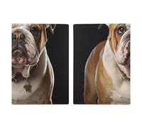 Portefeuille de passeport de voyage en polyuréthane avec renard endormi - Étui fin pour homme et femme - Étui en cuir pour voyage essentiel, Bulldog anglais, 20.3x13.8cm