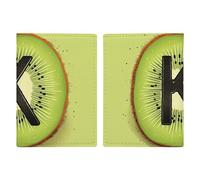 Portefeuille de passeport de voyage en polyuréthane avec renard endormi - Étui fin pour homme et femme - Étui en cuir pour voyage essentiel, Motif Kiwi Art, 20.3x13.8cm