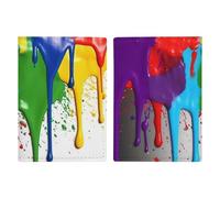 Portefeuille de passeport de voyage imprimé chimie PU étui de passeport mince pour femmes hommes étui support en cuir étui de voyage essentiel, Toile de fond anti-éclaboussures, 20.3x13.8cm