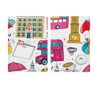 Portefeuille de passeport de voyage motif pêche et marron PU étui pour passeport housse mince pour femmes hommes étui support en cuir étui de voyage essentiel, Motif London Elements, 20.3x13.8cm