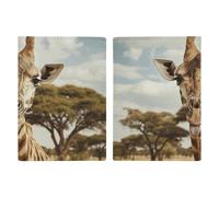 Portefeuille de passeport de voyage violet avec motif d'amour - Étui fin en cuir pour homme et femme - Essentiels de voyage, Girafe sort de la langue, 20.3x13.8cm