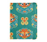 Portefeuille de passeport en cuir bleu avec motif de culture chinoise unique pour voyage, portefeuille de voyage pour homme, imperméable, motif culturel unique chinois, bleu, taille 1, Motif de