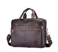 Portefeuille De Passeport Familial Porte-documents en cuir dur for hommes, sacs à main, mallette for ordinateur portable, sac de rangement for identification de 15.6 pouces Pour Voyager(Coffee)