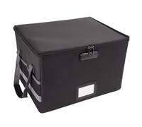 Portefeuille De Passeport Familial Sac à documents, boîte de rangement étanche avec serrure, adapté for suspendre des lettres/dossiers juridiques, fichiers de magazines, livres Pour Voyager(Black A)
