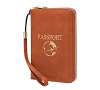 Portefeuille De Passeport,Organisateur Imperméable PU Avec Blocage,Porte-Documents Et Couverture Pour Cartes De Crédit - Pour Documents Carte D'Embarquement Argent Billet Hommes Femmes Famille