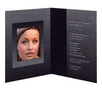 Portefeuille de photo de passeport DAIBER - Noir/Argent - 31x42 mm