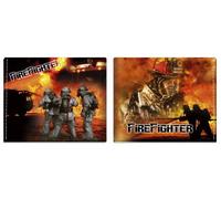 Portefeuille de pompiers Fire Fighter + mousqueton en cadeau, Rouge et noire