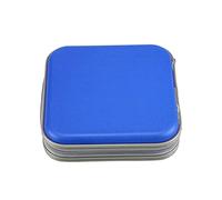 Portefeuille de rangement pour 40 disques CD/DVD - Dragonne à fermeture éclair - Boîte de rangement pour CD DVD - Boîtes de rangement pour collection et voyage (bleu)