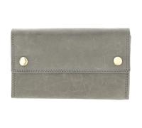 Portefeuille de serveur en cuir, femmes et hommes, protection RFID, portefeuille d'accueil avec 14 porte-cartes et compartiment à monnaie, gris, seize if grey, 17x15x3cm, Classique