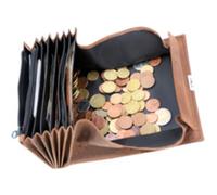 Portefeuille de serveur, en cuir velours, gris