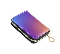 Portefeuille de voyage abstrait dégradé de couleur vive pour femme, petit porte-cartes mignon, blocage RFID, fermeture éclair autour de la fermeture éclair, portefeuille de voyage avec porte-clés