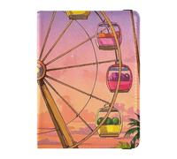 Portefeuille de voyage amusant en cuir de dessin animé pour femme avec blocage RFID pour homme, léger, amusant et amusant, Dessin animé amusant de grande roue de fruits, 1 size